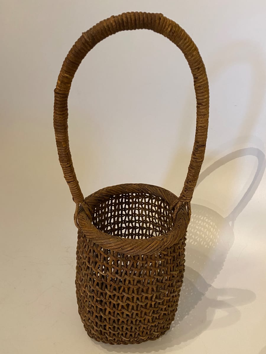 Tall Ikebana basket vase 