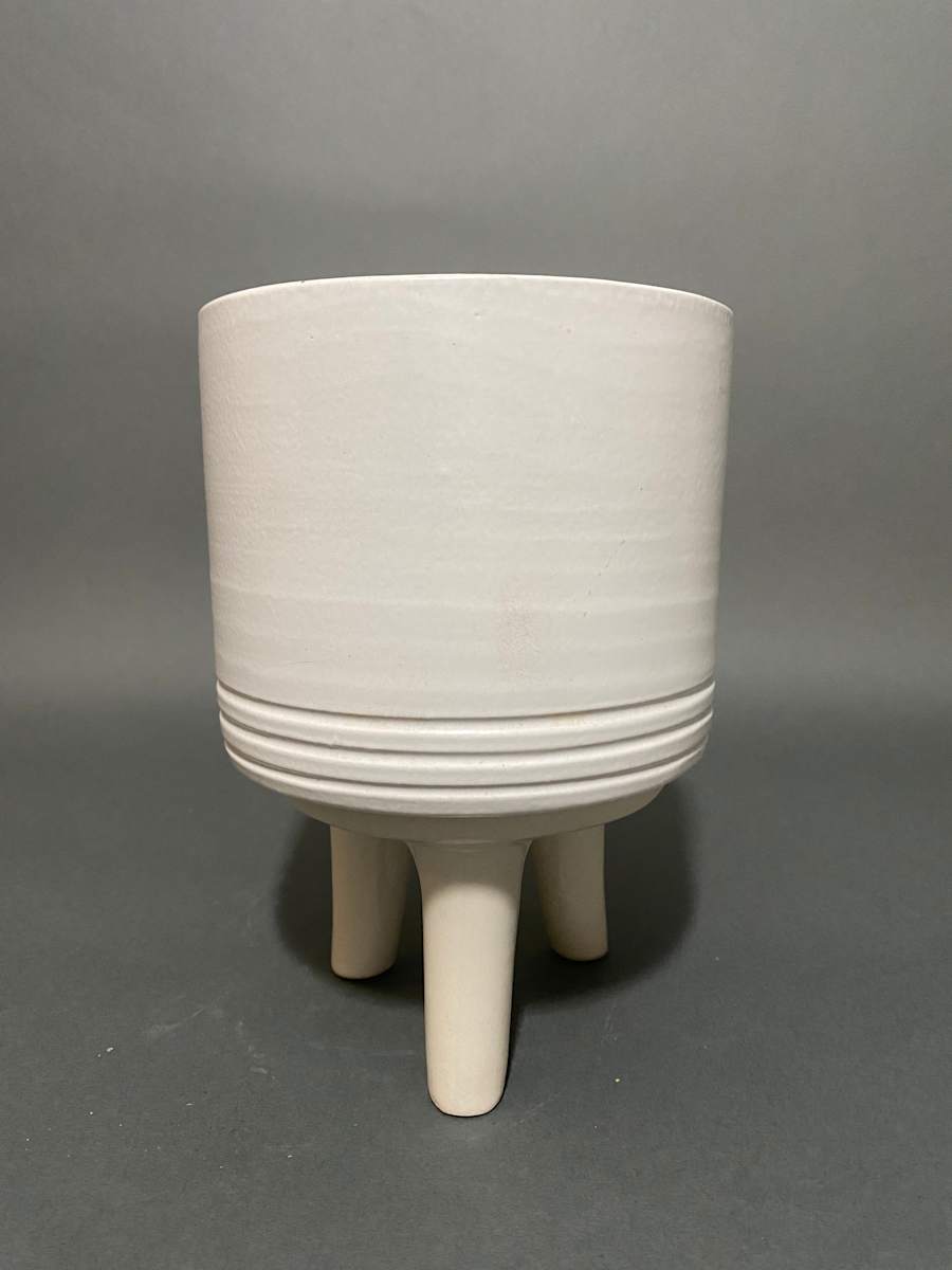 Small white ceramic ikebana vase 