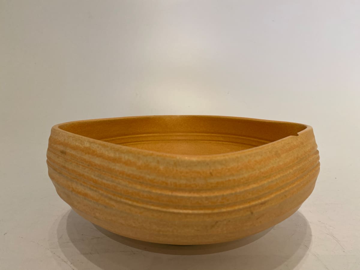 Orange ceramic ikebana vase 
