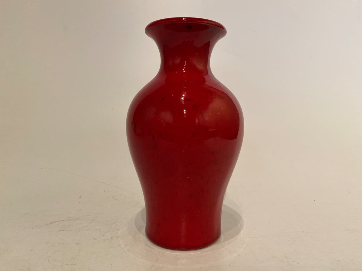 Red ceramic ikebana vase 