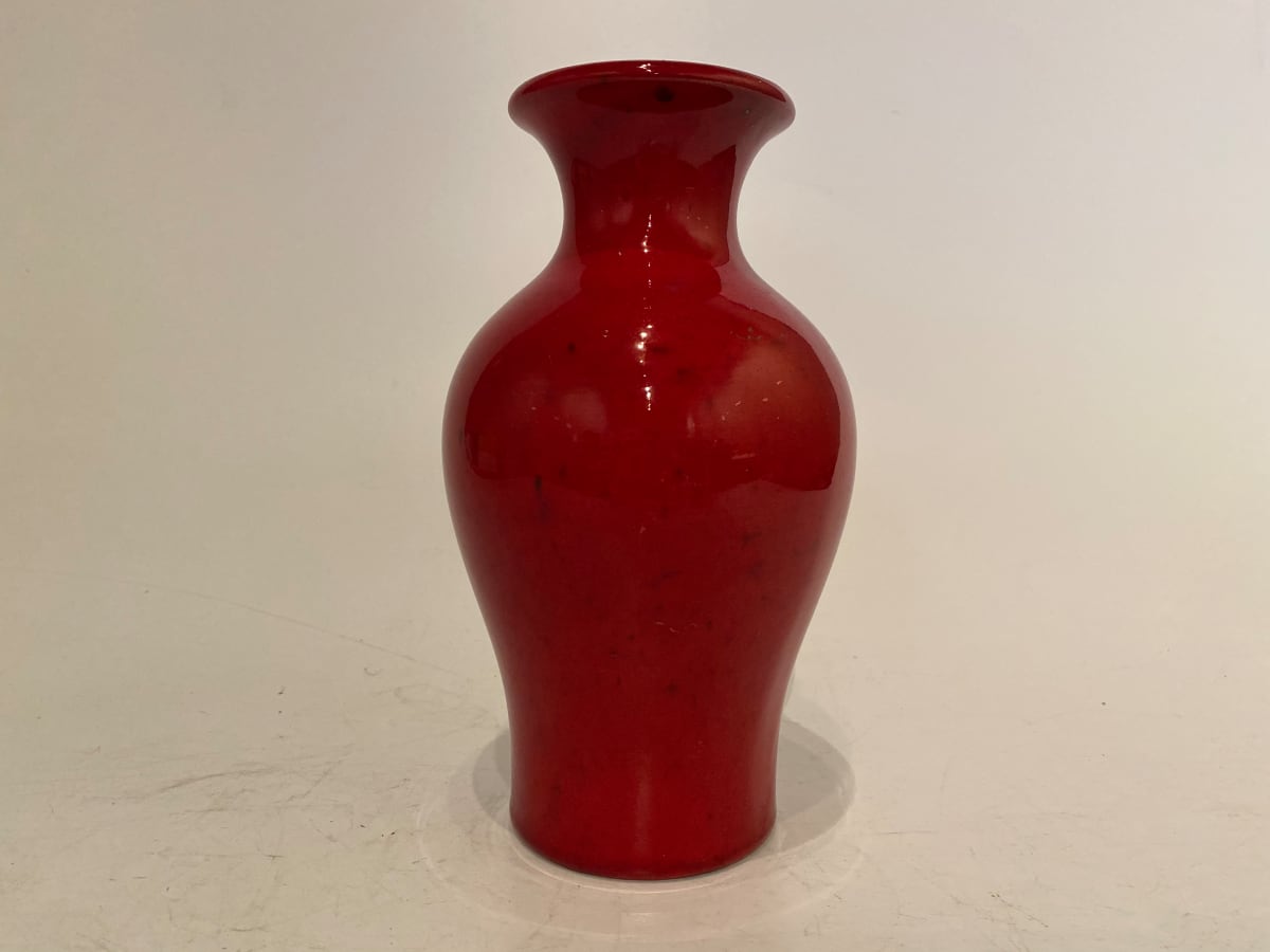 Small red ceramic ikebana vase 