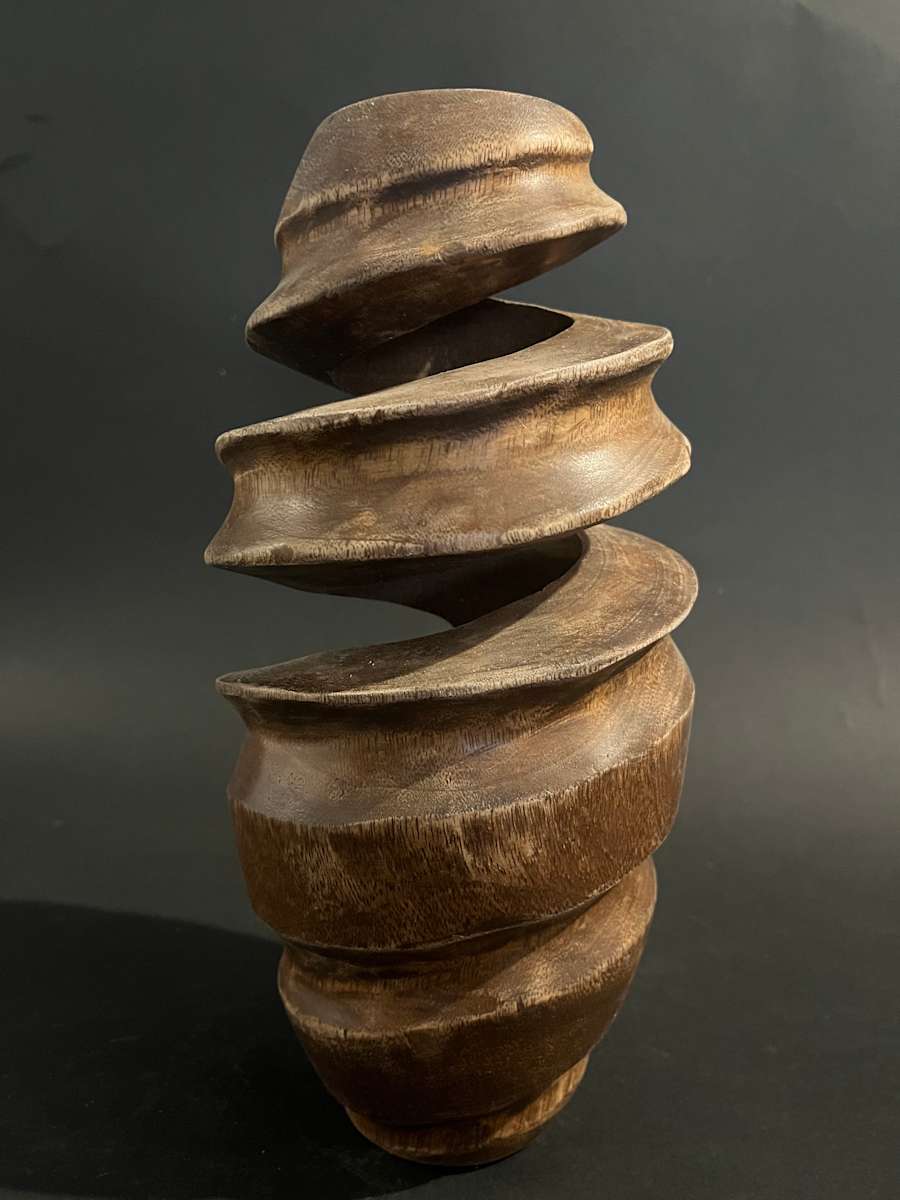 Wooden ikebana vase 