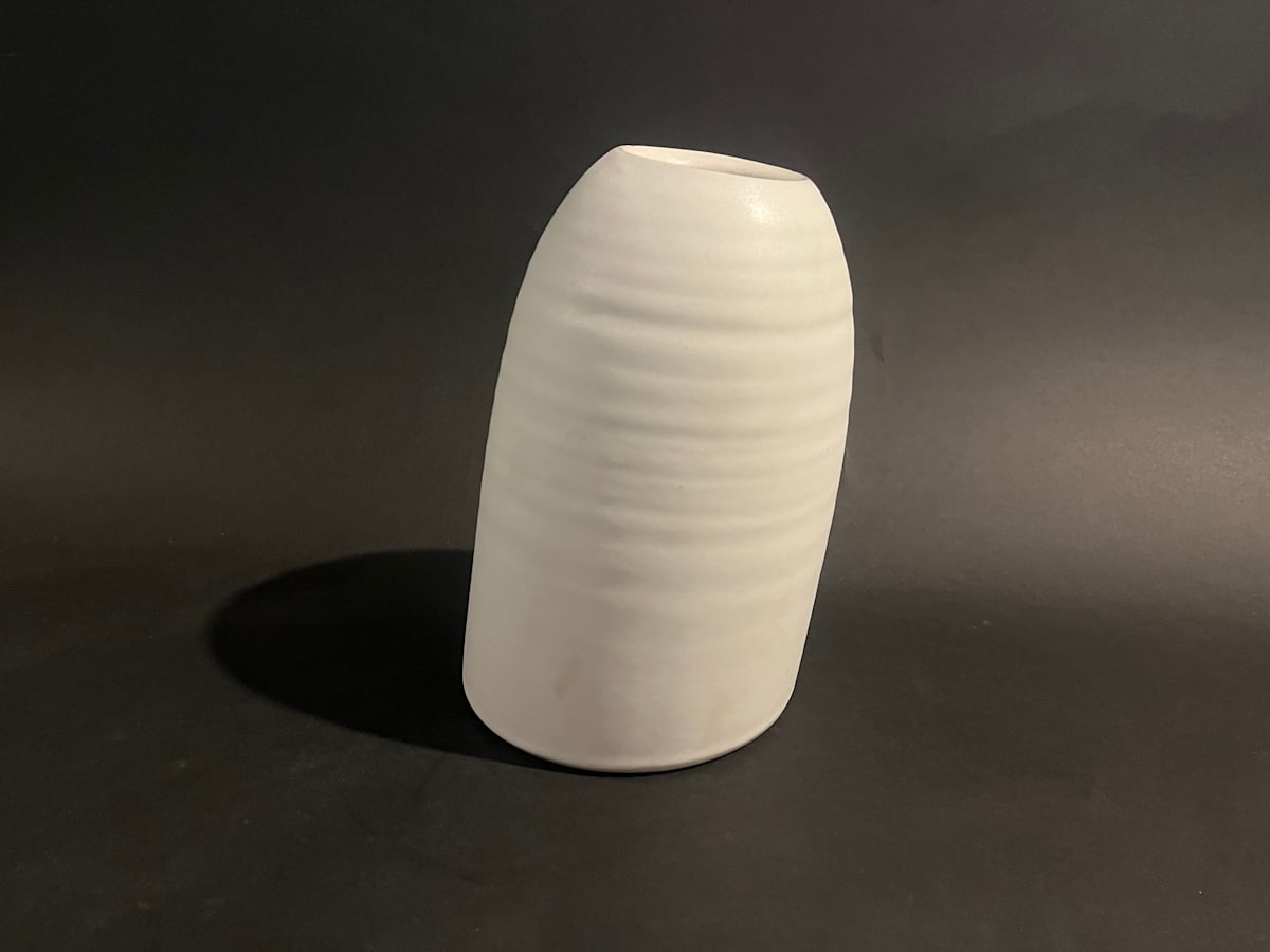 White ceramic ikebana vase 