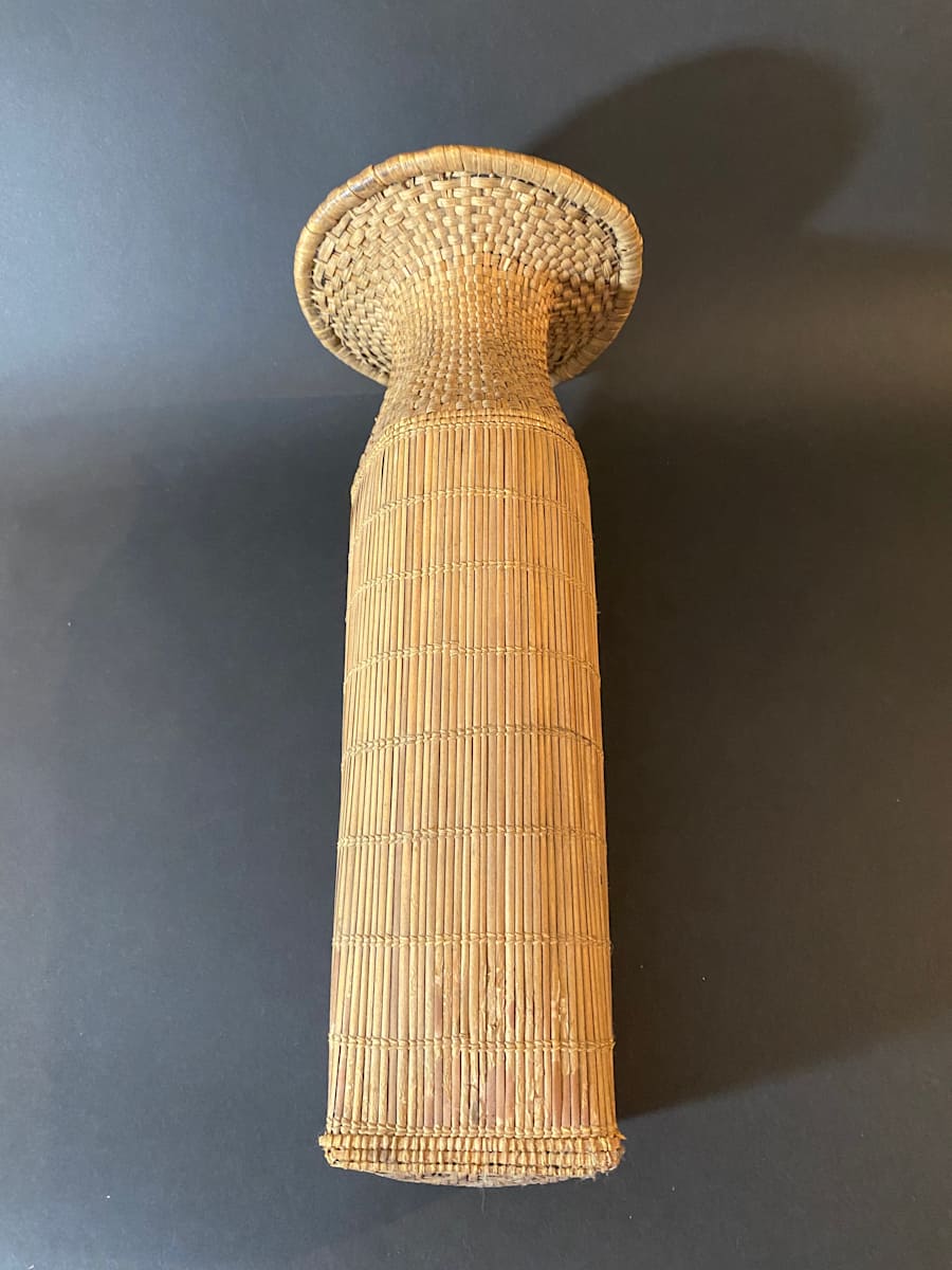 Tall bamboo ikebana basket 