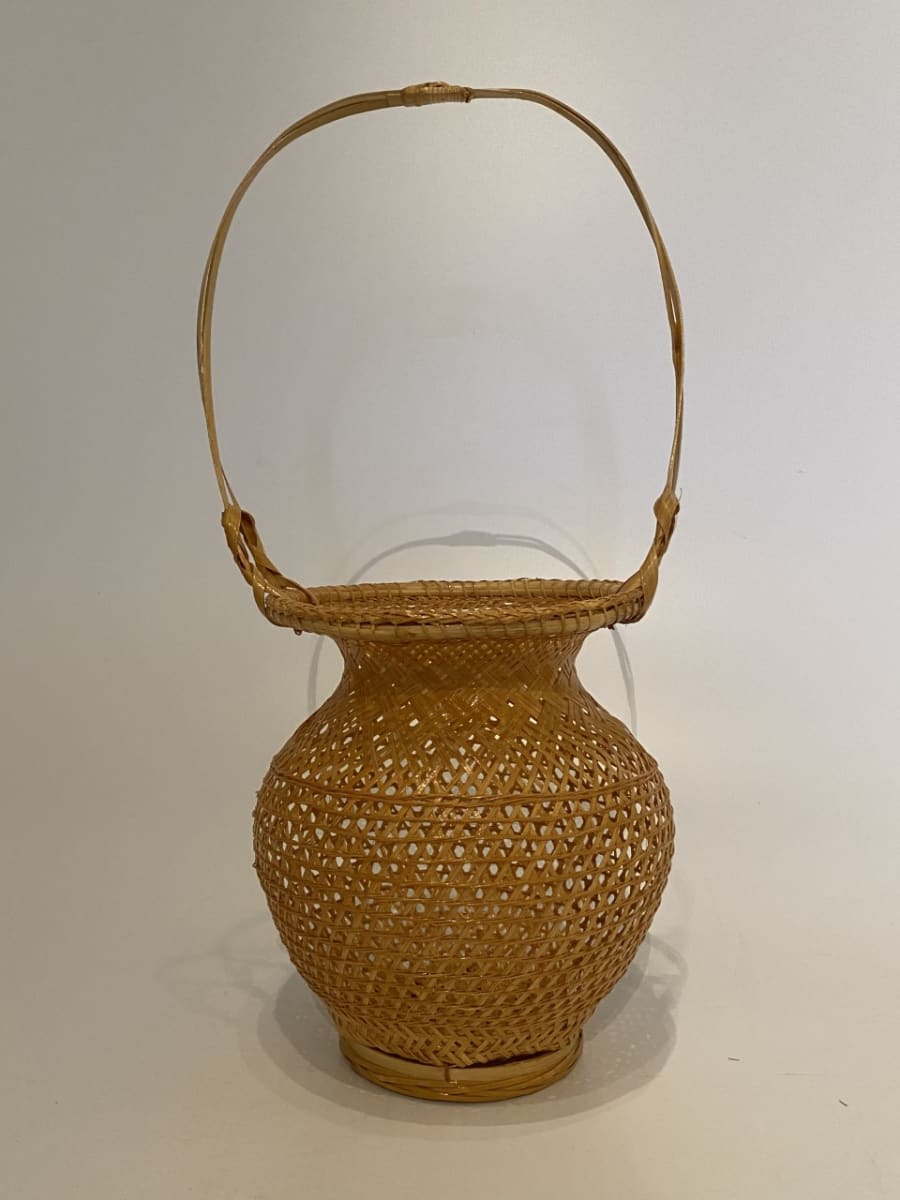 Tall ikebana basket vase 