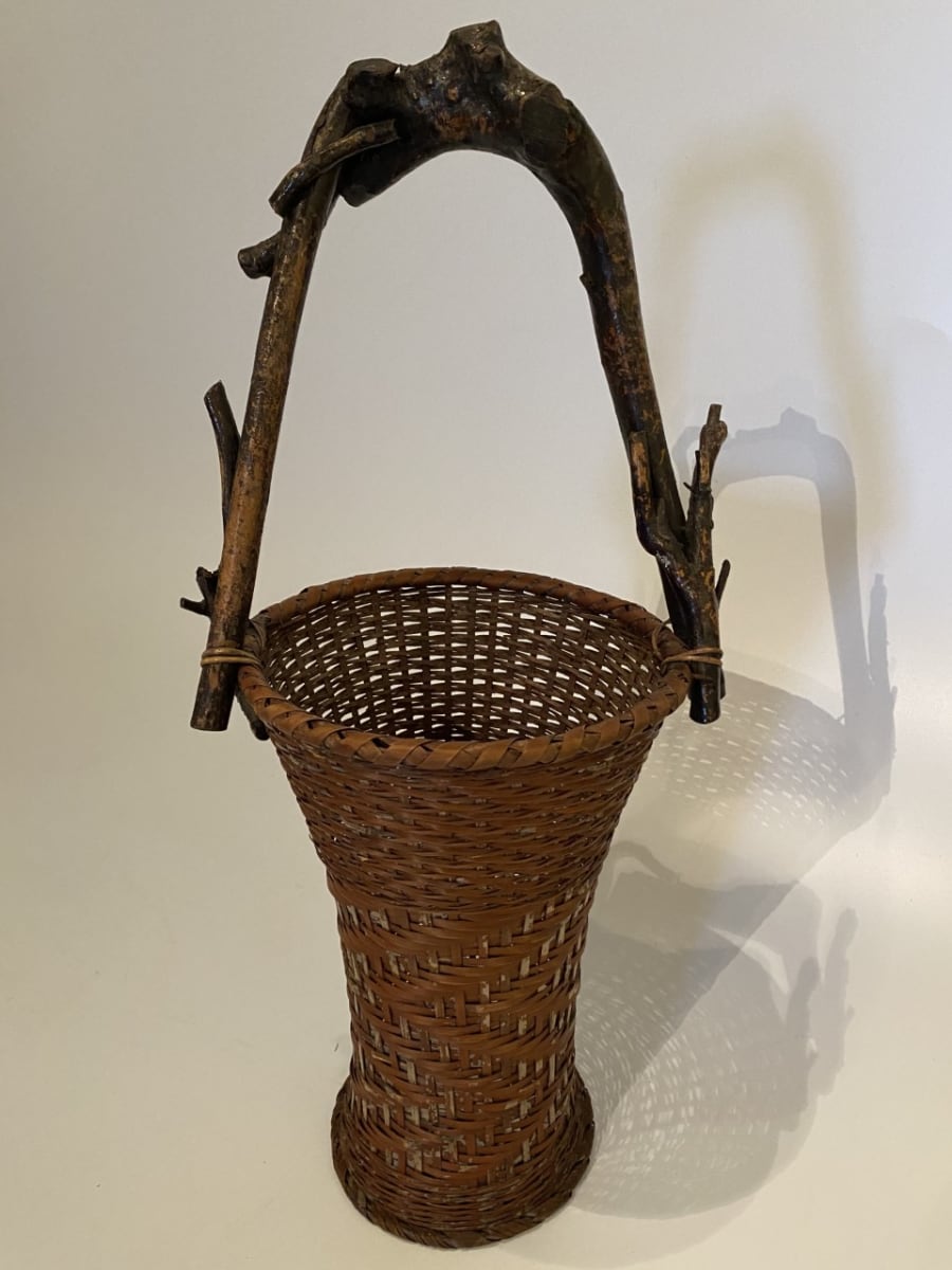 Tall Ikebana basket vase 