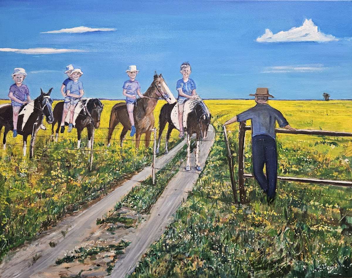 Bareback among the wildflowers by Christine Davis  Image: Bareback among the wildflowers