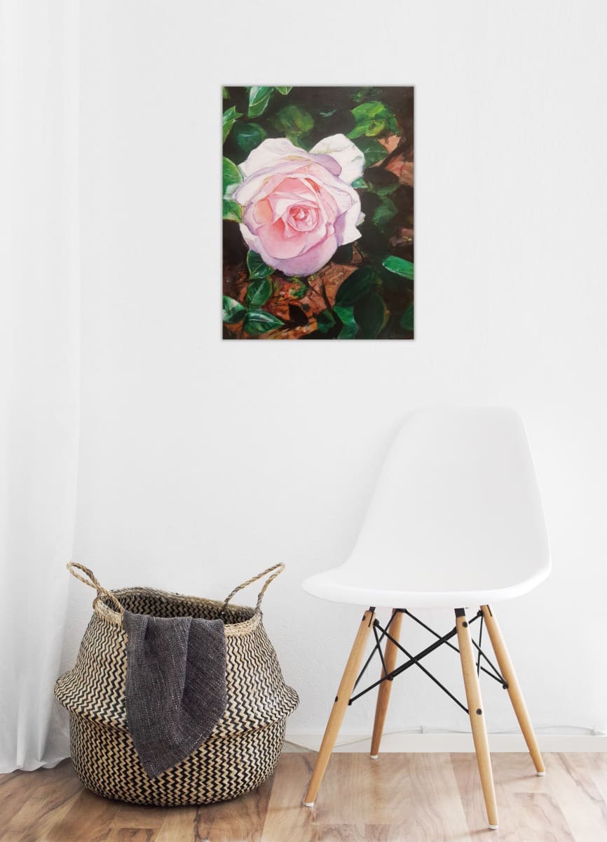 Pink Rose in Bloom by Christine Davis  Image: Pink Rose in Bloom styled scene