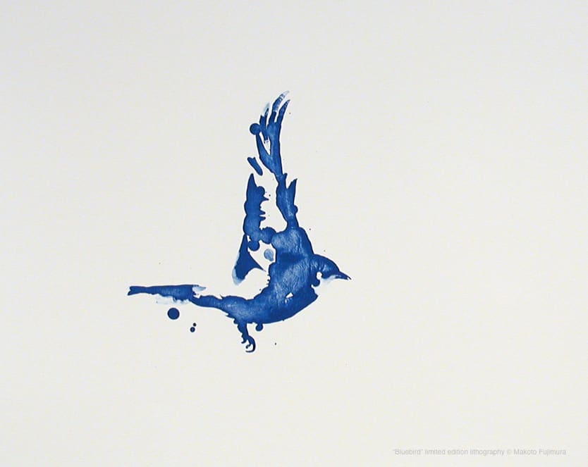 Bluebird Lithography 22/200 by Makoto Fujimura