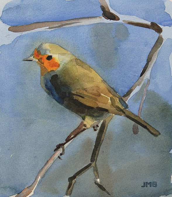 Robin on a Branch Study by Jason Michael Bentley, Image 1.