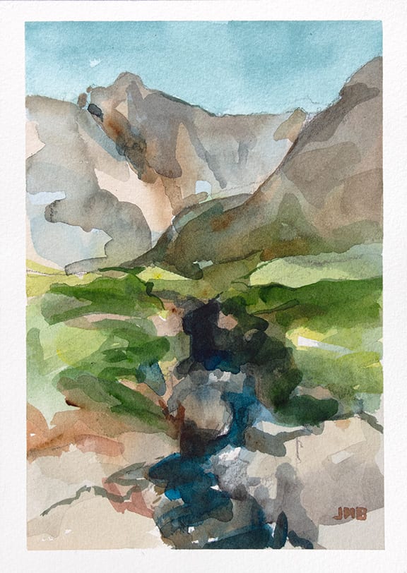 Scottish Highlands Sketch XI-Edge of Fairy Pools 