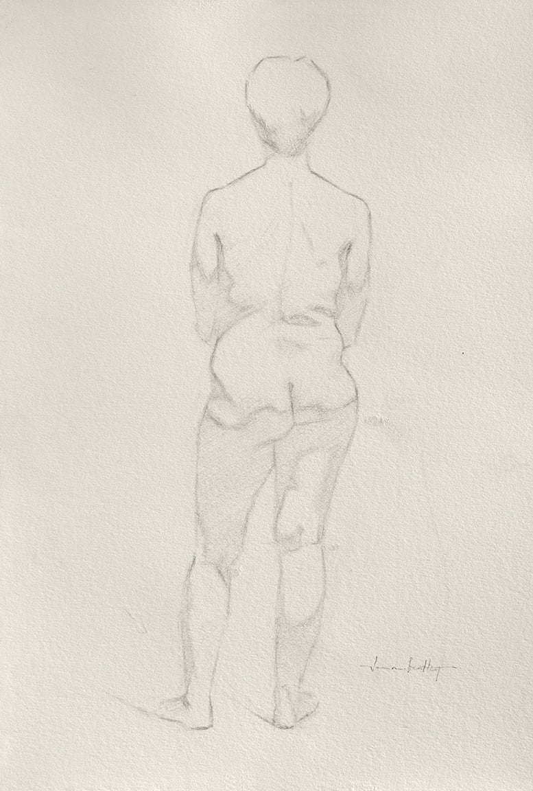 Study of A Life Model In Contrapposto - Posterior by Jason Michael Bentley, Image 1.