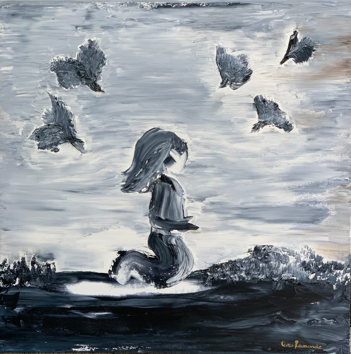 Praying for Peace - LOSS, CROWS & THE SHADOW by Carolina (Caro)  Ramonde  Image: Praying for peace 