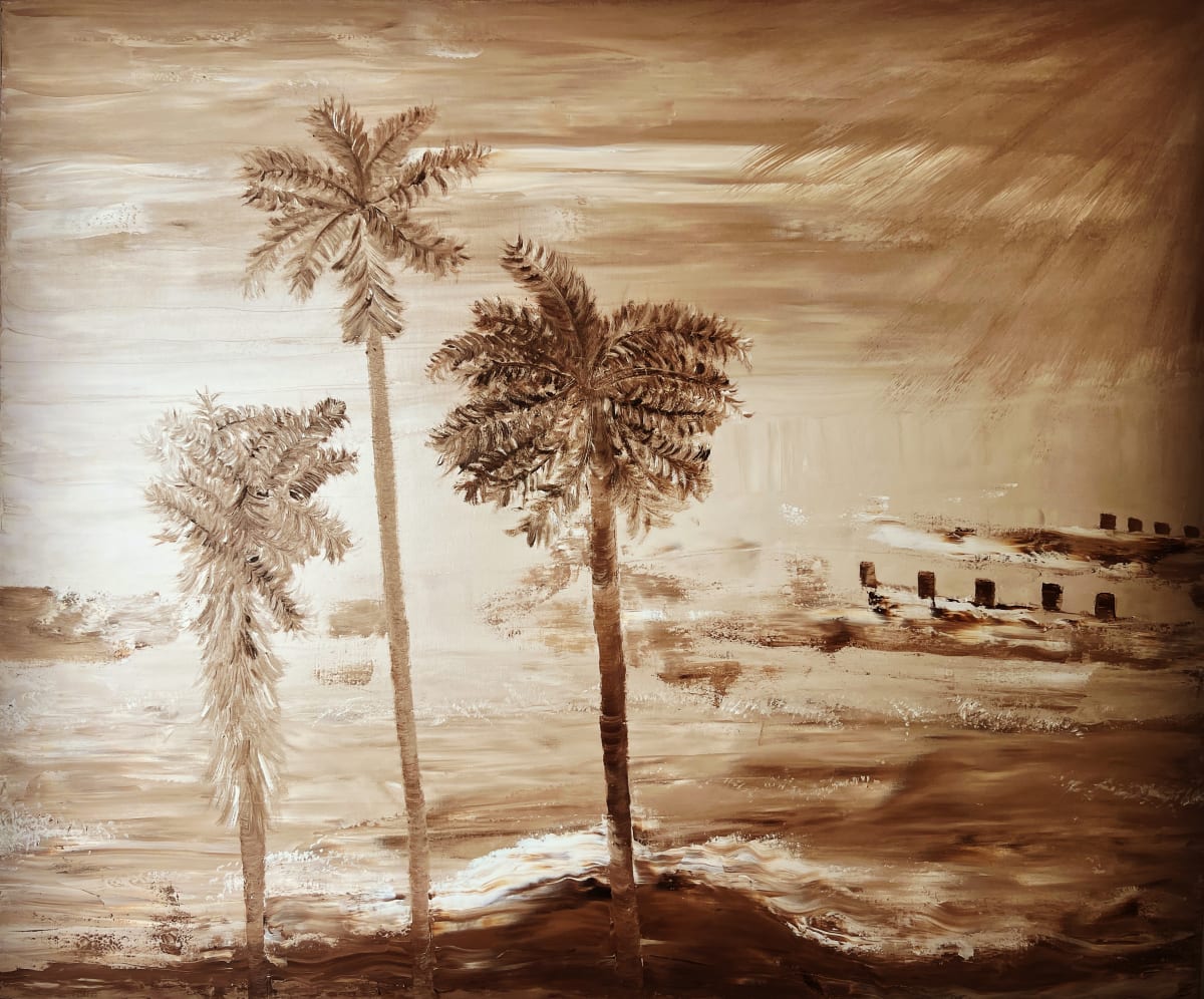 Tormenta de invierno aproximándose by Carolina (Caro)  Ramonde  Image: Palm trees on a dark winter day