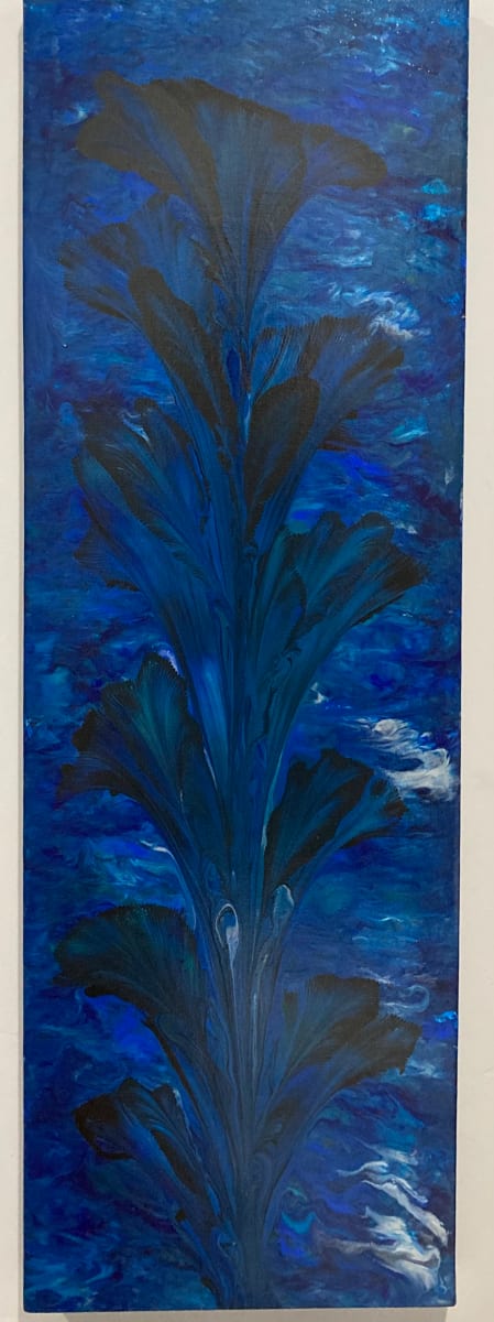 Black Flower on Blue 2 and 3 by Helen Renfrew 