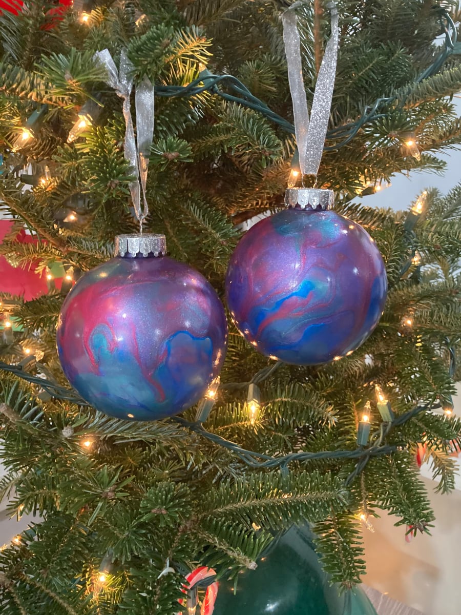 Ornaments: Purple, Blue, Teal, Magenta - Set of 2 by Helen Renfrew 
