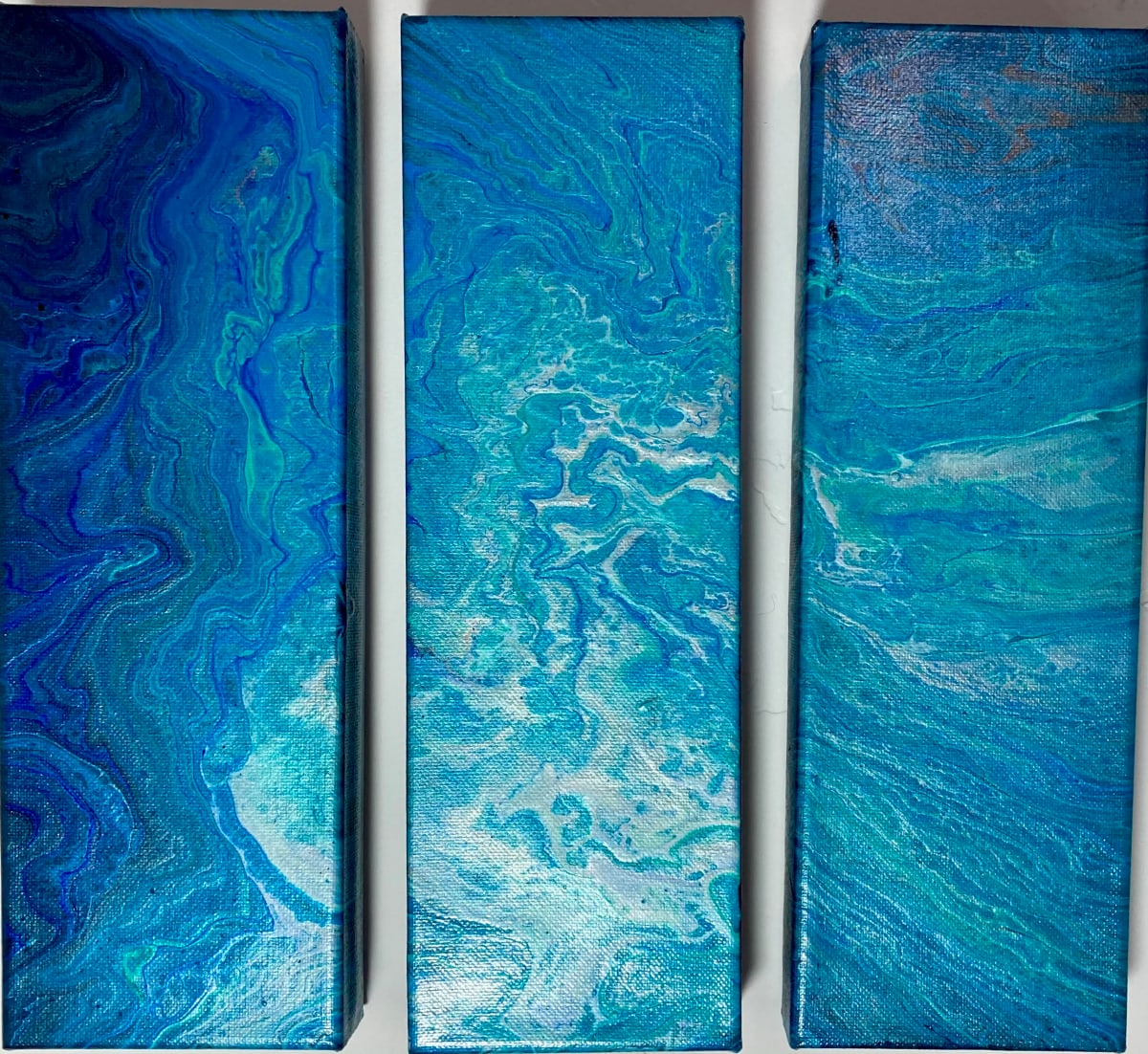 Blue Triptych by Helen Renfrew 