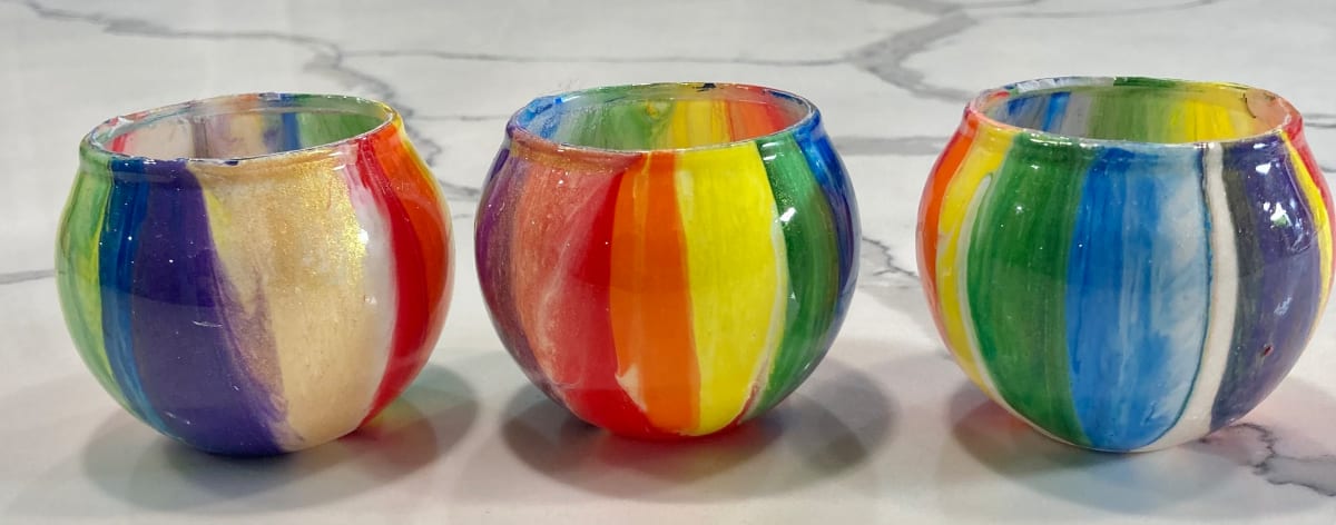Candleholder, votive - Rainbow by Helen Renfrew 