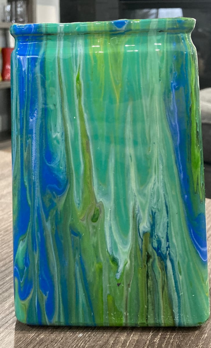 Vase - Green & Blue, Image 4.