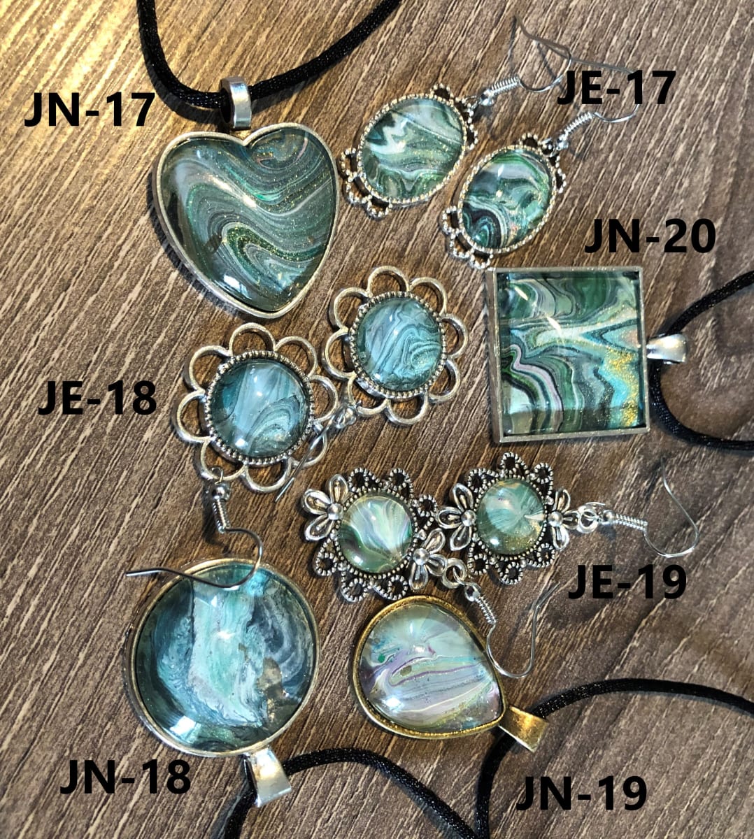 JUPITER JEWELRY: TEAL BLACK GLITTER 