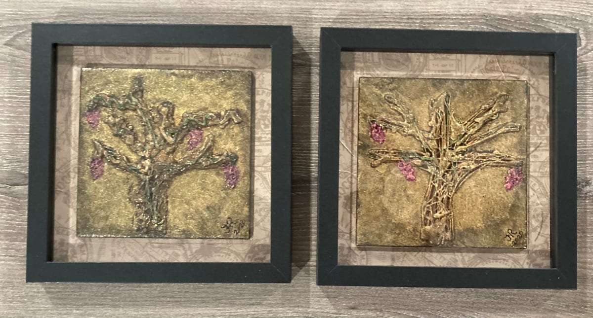 Symbology: Old Vines, framed set by Helen Renfrew 