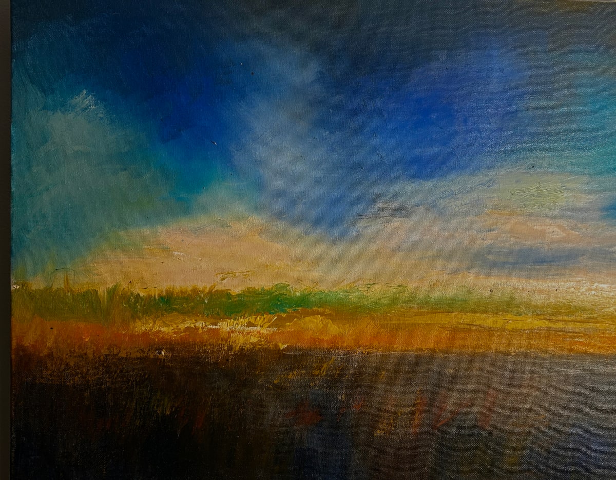 Sunset Over The Field by Wayne Burt 