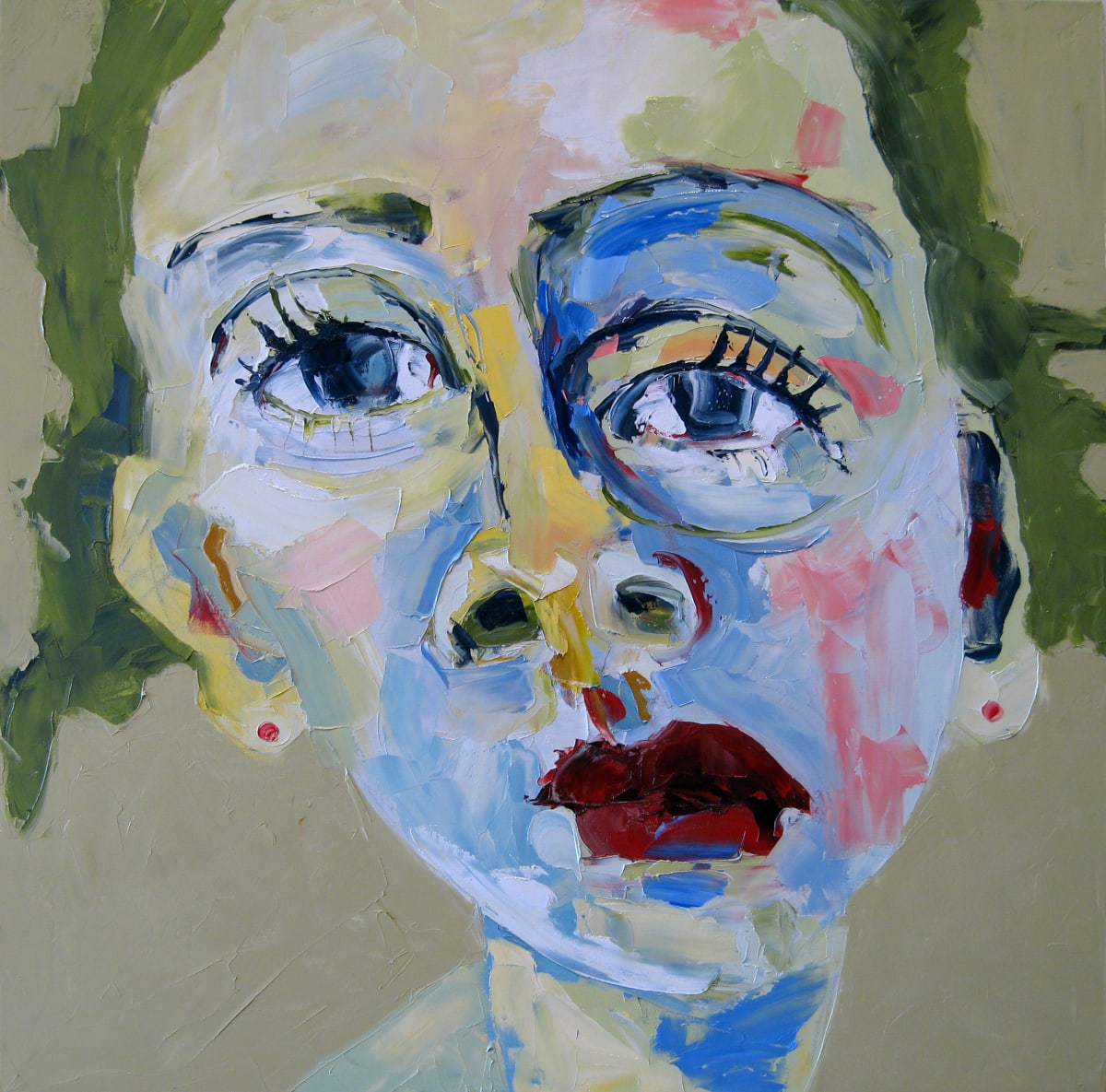 Blind Contour Green Hair by Devorah Brinckerhoff, Image 1.