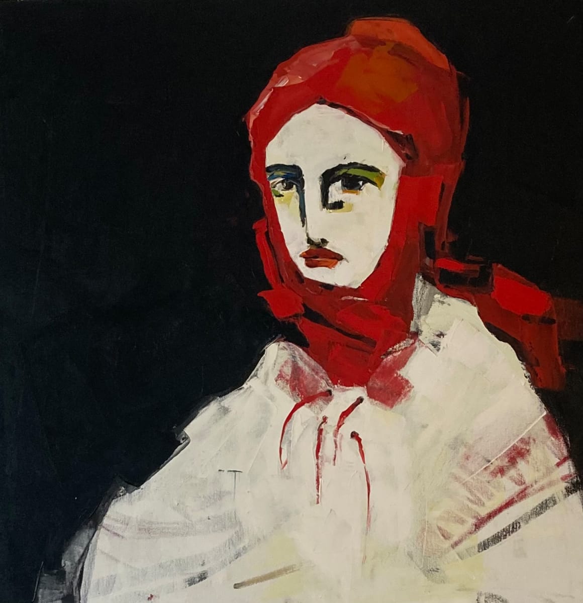 Red Scarf by D Hake Brinckerhoff 