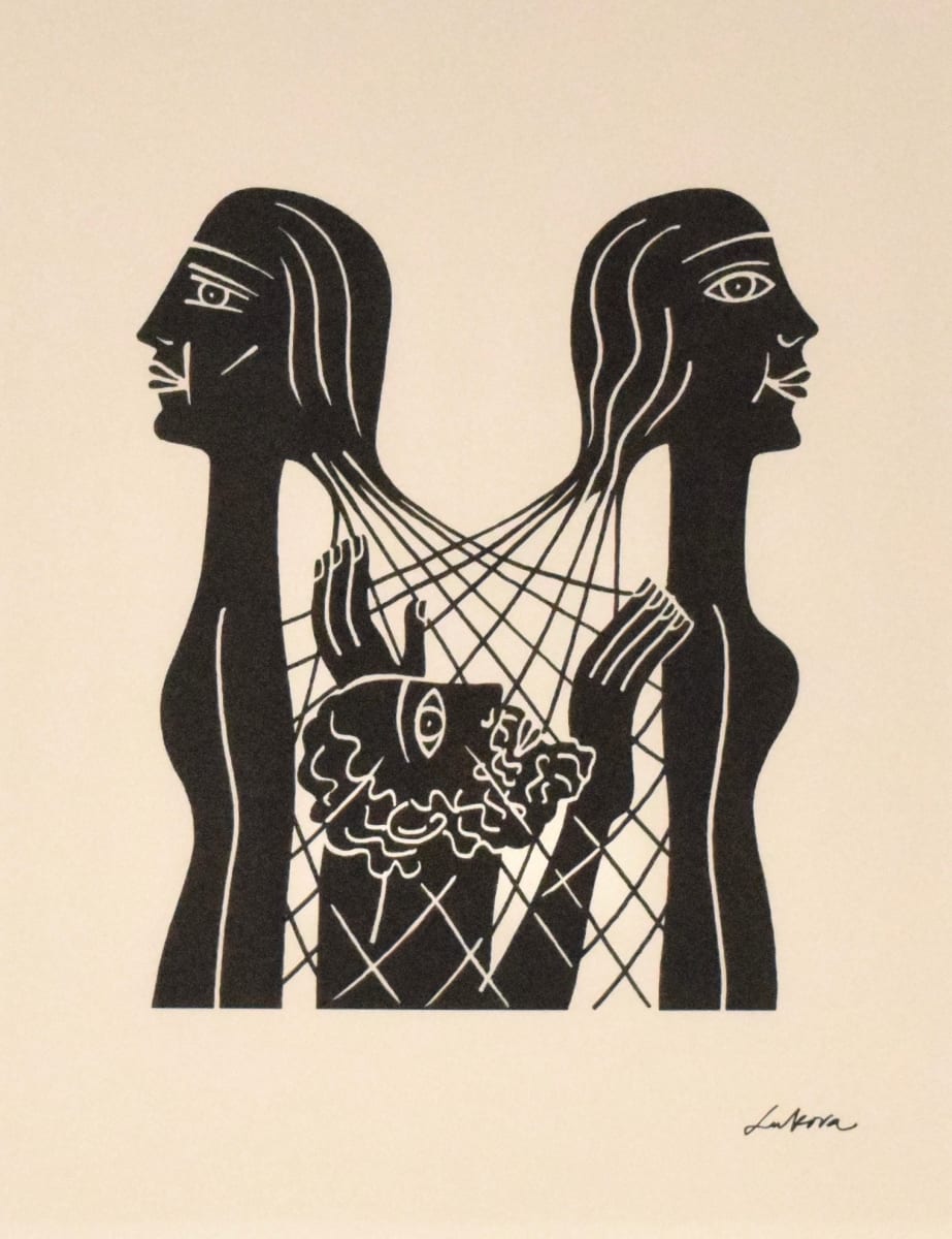 Leah and Rachel Catch Jacob from Women in the Bible, Genesis 29 by Luba Lukova 