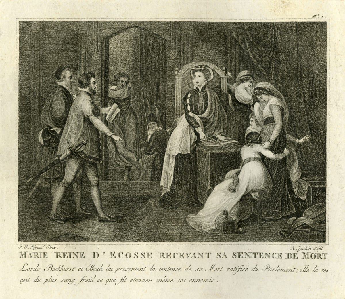 Marie reine d'Ecosse Recevant sa Sentence de Mort (Mary Queen of Scots Receiving Her Death Sentence) by Antonio Zecchin 