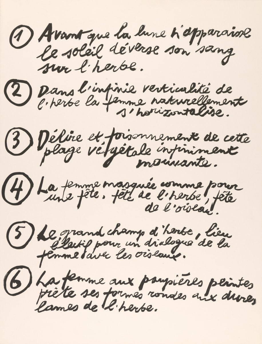 Index to "Enchantement de l'Été" by Corneille (Guillaume Cornelis van Beverloo) 