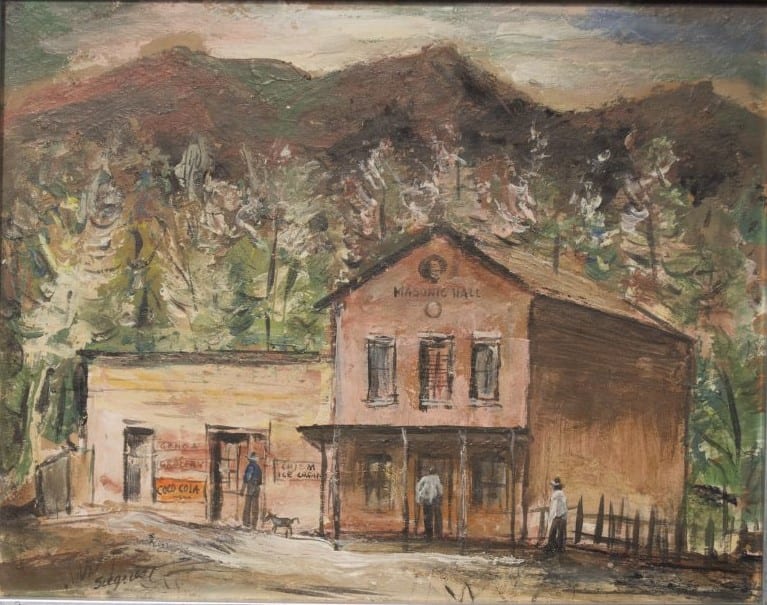 Old Masonic Hall Fetters Corner, Genoa, Nevada by Louis Bassi Siegriest 