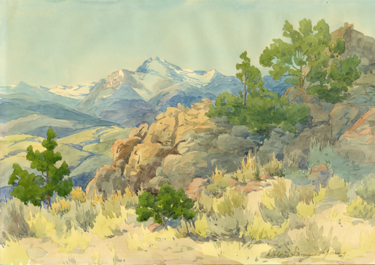 Untitled [Landscape of Mountains] by Dolores Samuels Young 