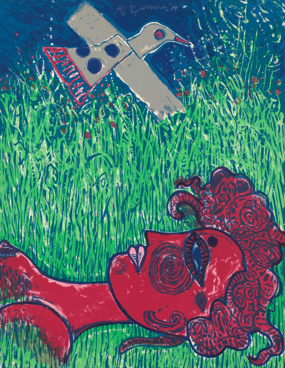 La femme aux paupières peintes prête ses formes rondes aux dures lames de l'herbe by Corneille (Guillaume Cornelis van Beverloo)  Image: Page 6