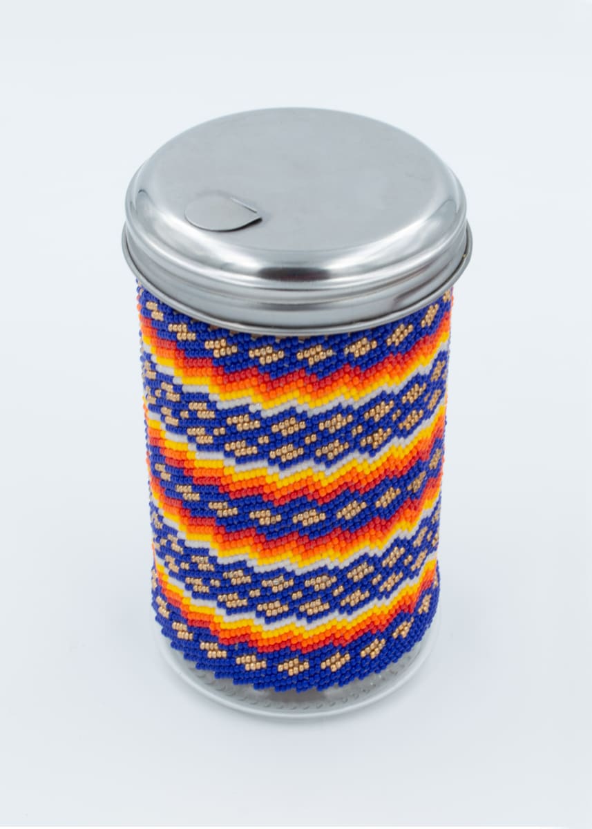 Beaded sugar dispenser by Trisha Calabaza 