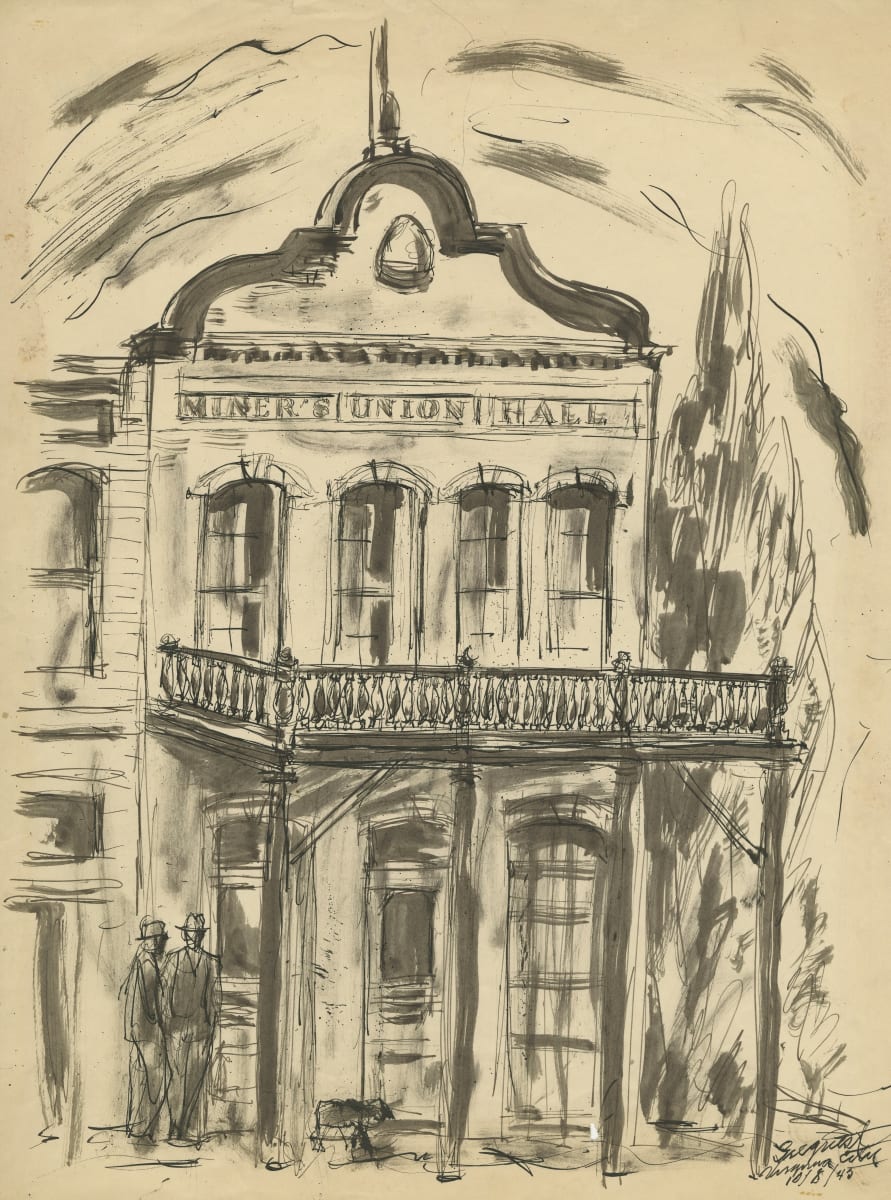 Virginia City [Miner's Union Hall] by Louis Bassi Siegriest 