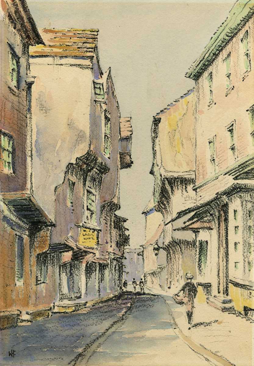 Street Scene in York, England by Willis H. Church 