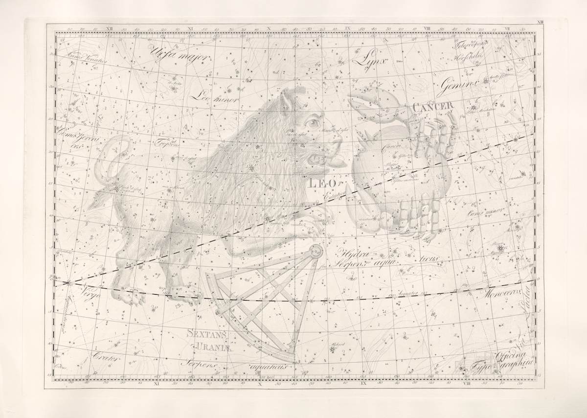 Leo from Uranographia 1801 by Johann Elert Bode, Image 3.