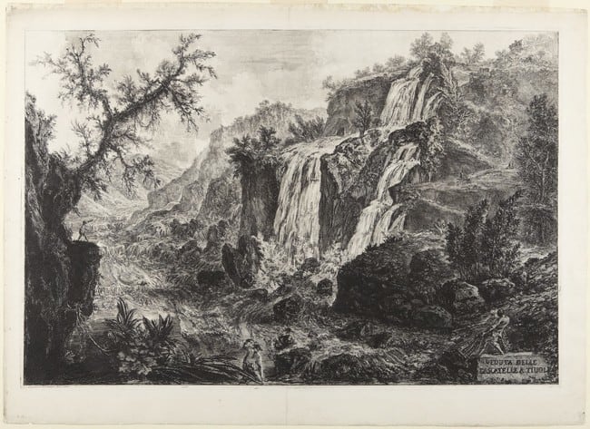 Veduta delle Cascatelle a Tivoli (View of the small waterfall in Tivoli) by Giovanni Battista Piranesi 