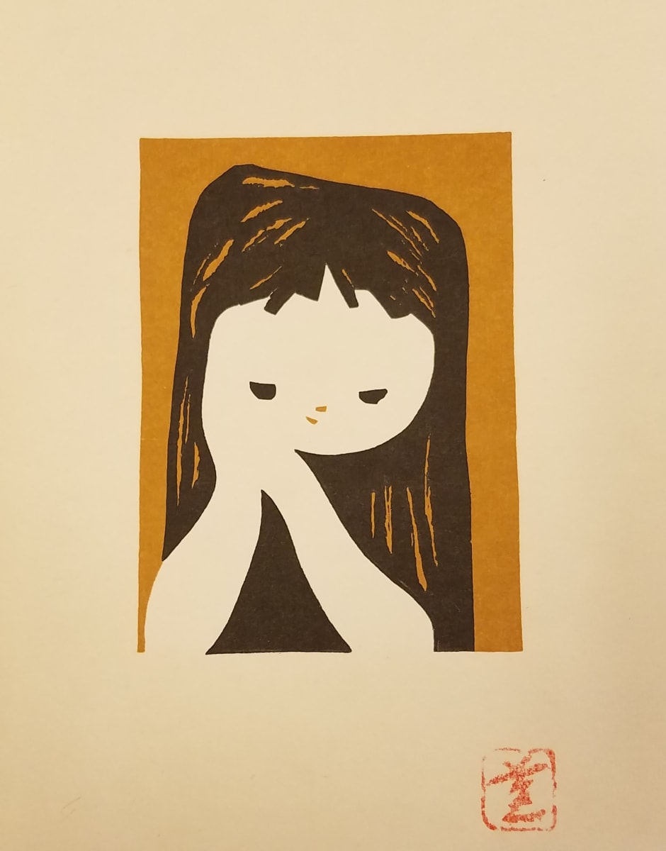 Girl Clasping Hands by Kaoru Kawano 