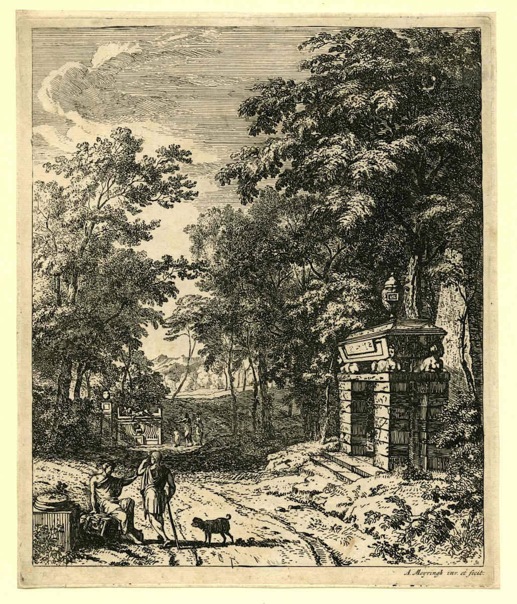 Landscape with a Mausoleum by Albert Meyeringh, Image 1.