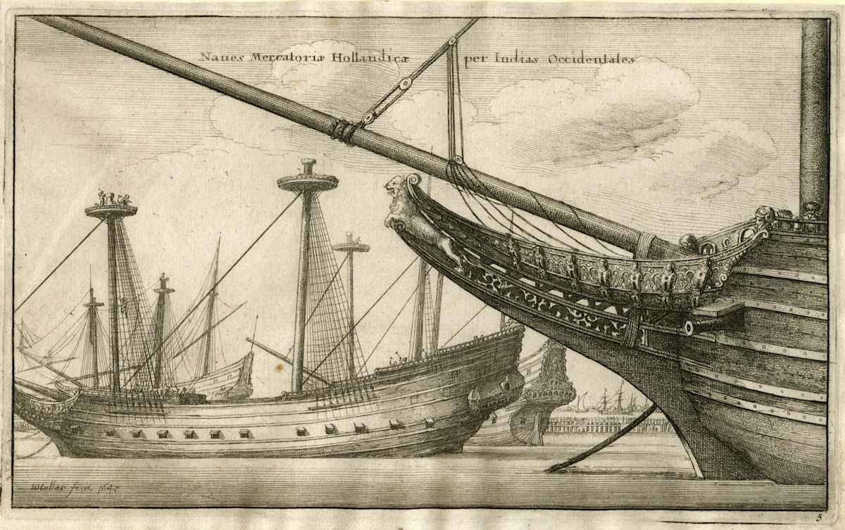 Dutch West Indiaman by Wenceslaus Hollar, Image 2.
