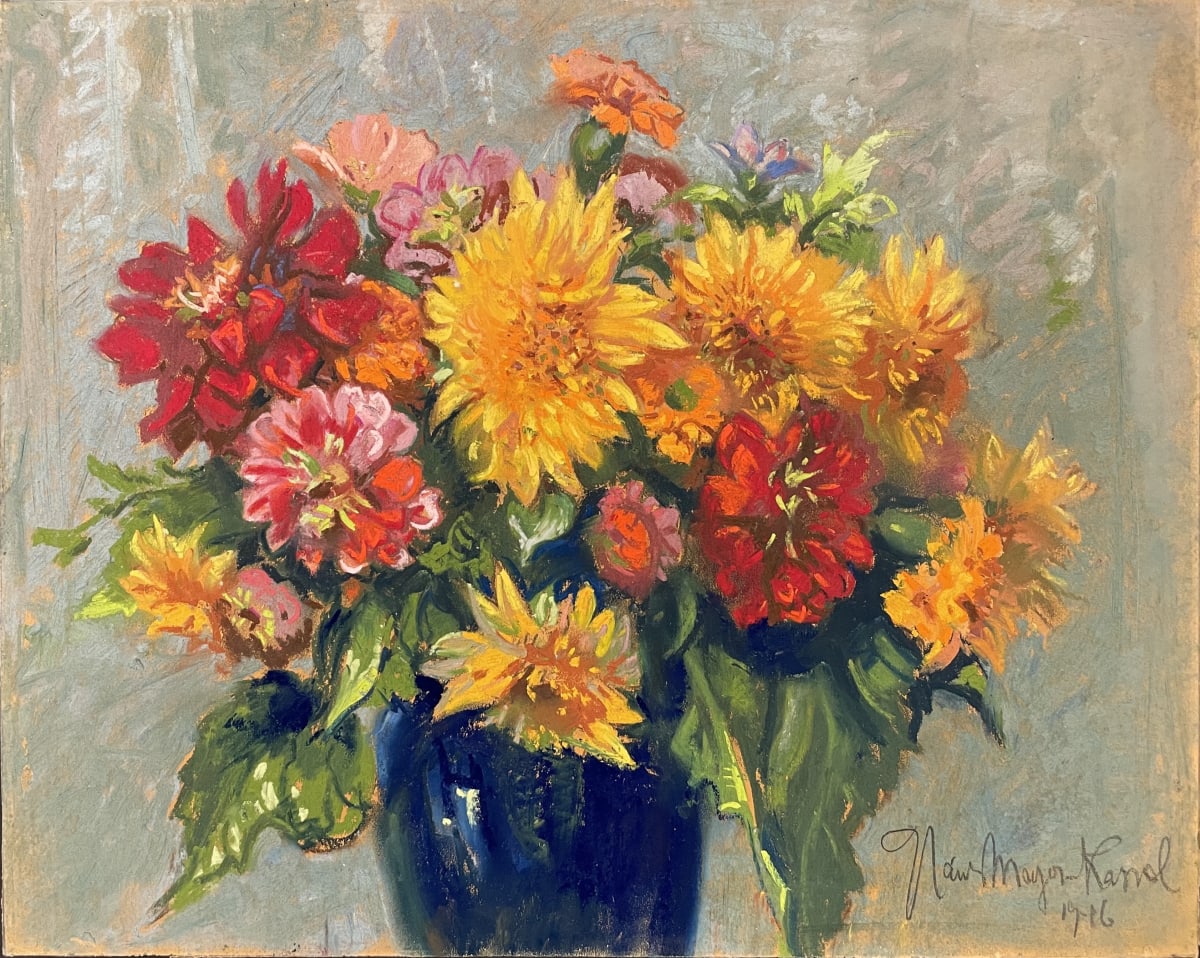 Sunflowers, Dahlias, Zinnias by Hans Meyer-Kassel 