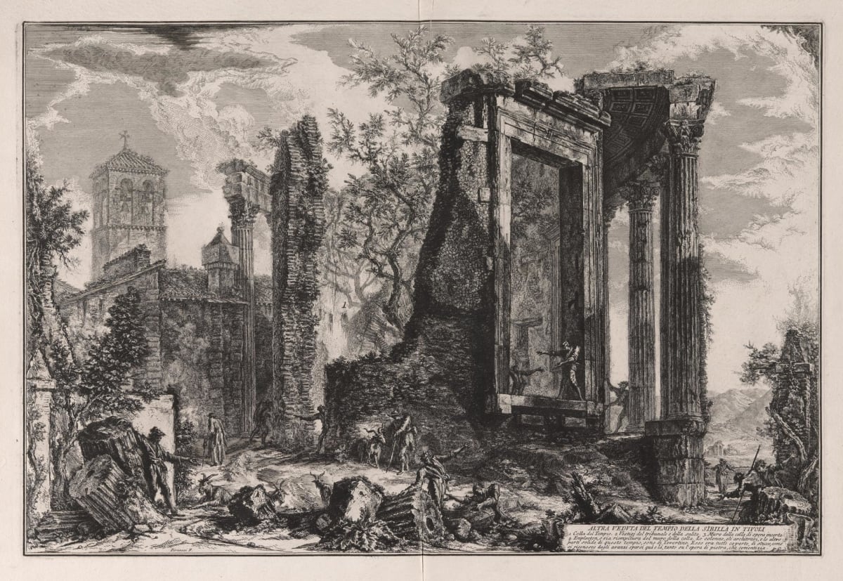 Altra veduta del tempio della Sibilla in Tivoli (Another view of the Sibylline Temple at Tivoli) by Giovanni Battista Piranesi 