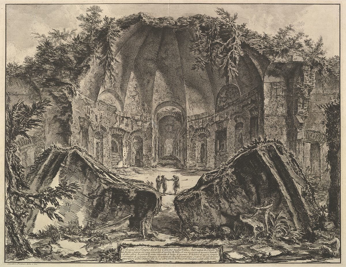 Avanzi del Tempio del Dio Canopo nella Villa Adriana in Tivoli, (Remains of the canopus at Hadrian's villa in Tivoli) by Giovanni Battista Piranesi 