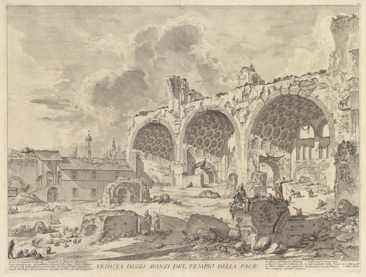 Veduta degli avanzi del Tablino della Casa Aurea di Nerone, detti volgarmente il Tempio della Pace by Giovanni Battista Piranesi 