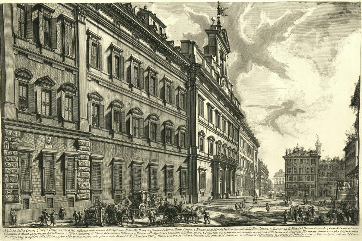 Veduta della Gran Curia Innocenziana...[Palazzo di Montecitorio], (View of the Palazzo Montecitorio) by Giovanni Battista Piranesi 