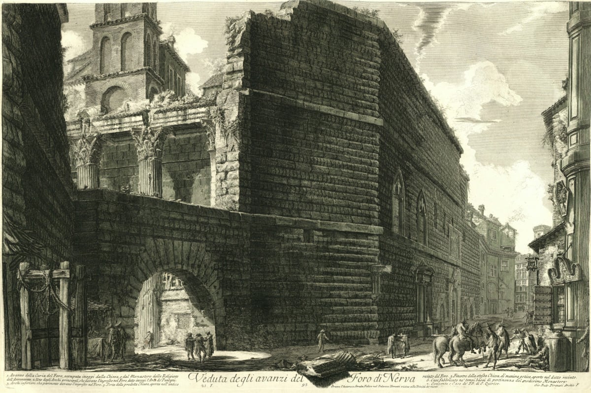 Veduta degli avanzi del Foro di Nerva (View of the remains of the Forum of Nerva) by Giovanni Battista Piranesi 