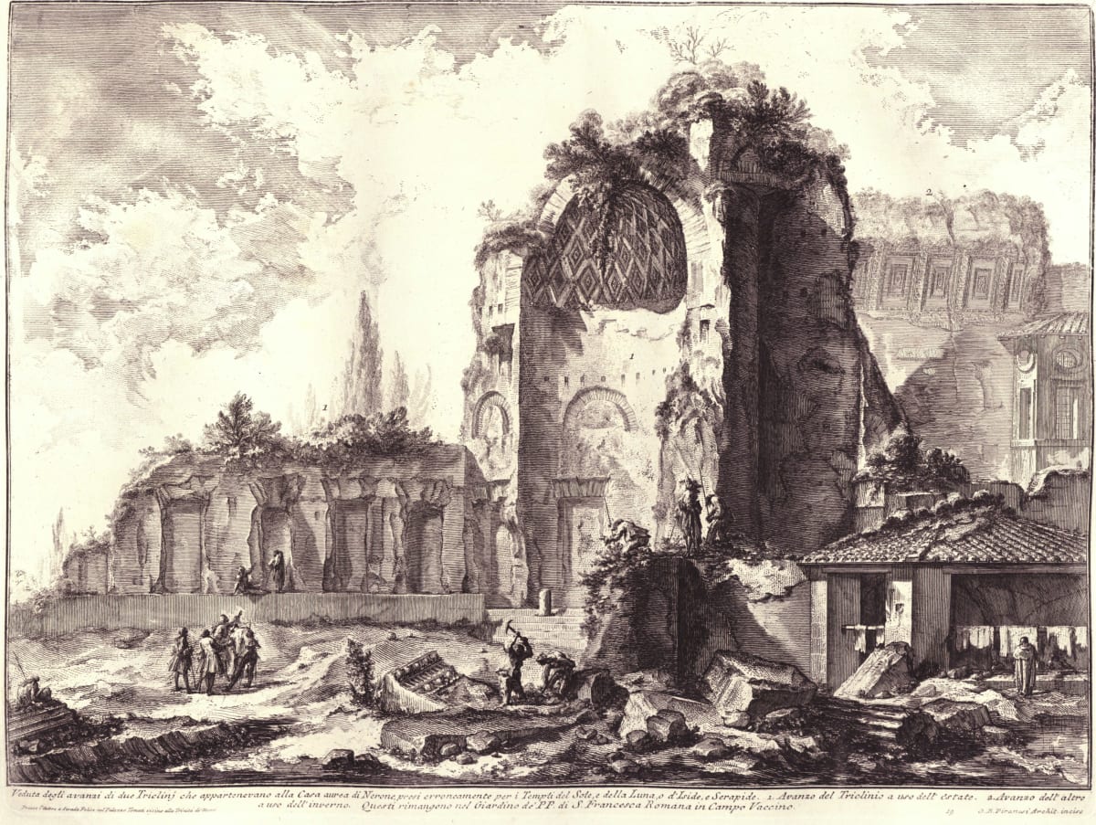 Veduta degli avanzi di due Triclini che appartenevano alla Casa aurea di Nerone..., (Ruins of two triclinii which belonged to the Golden House) by Giovanni Battista Piranesi 