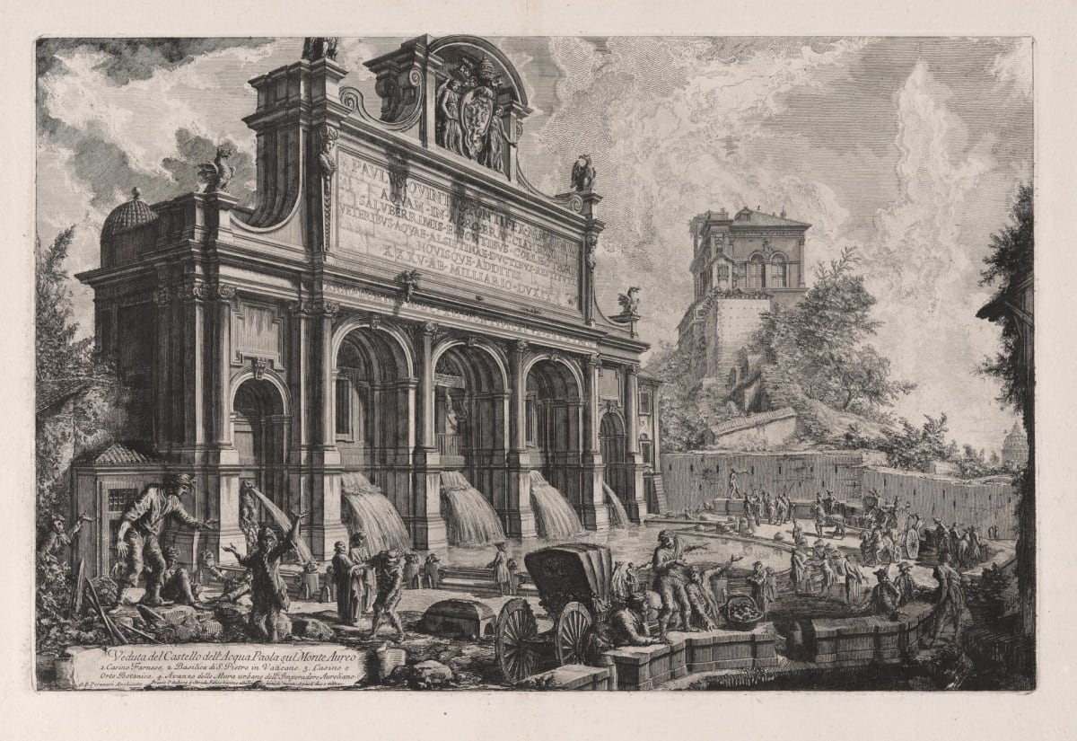 Veduta del Castello dell'Acqua Paola sul Monte Aureo (Fountainhead of the Acqua Paola on the Janiculum Hill) by Giovanni Battista Piranesi 